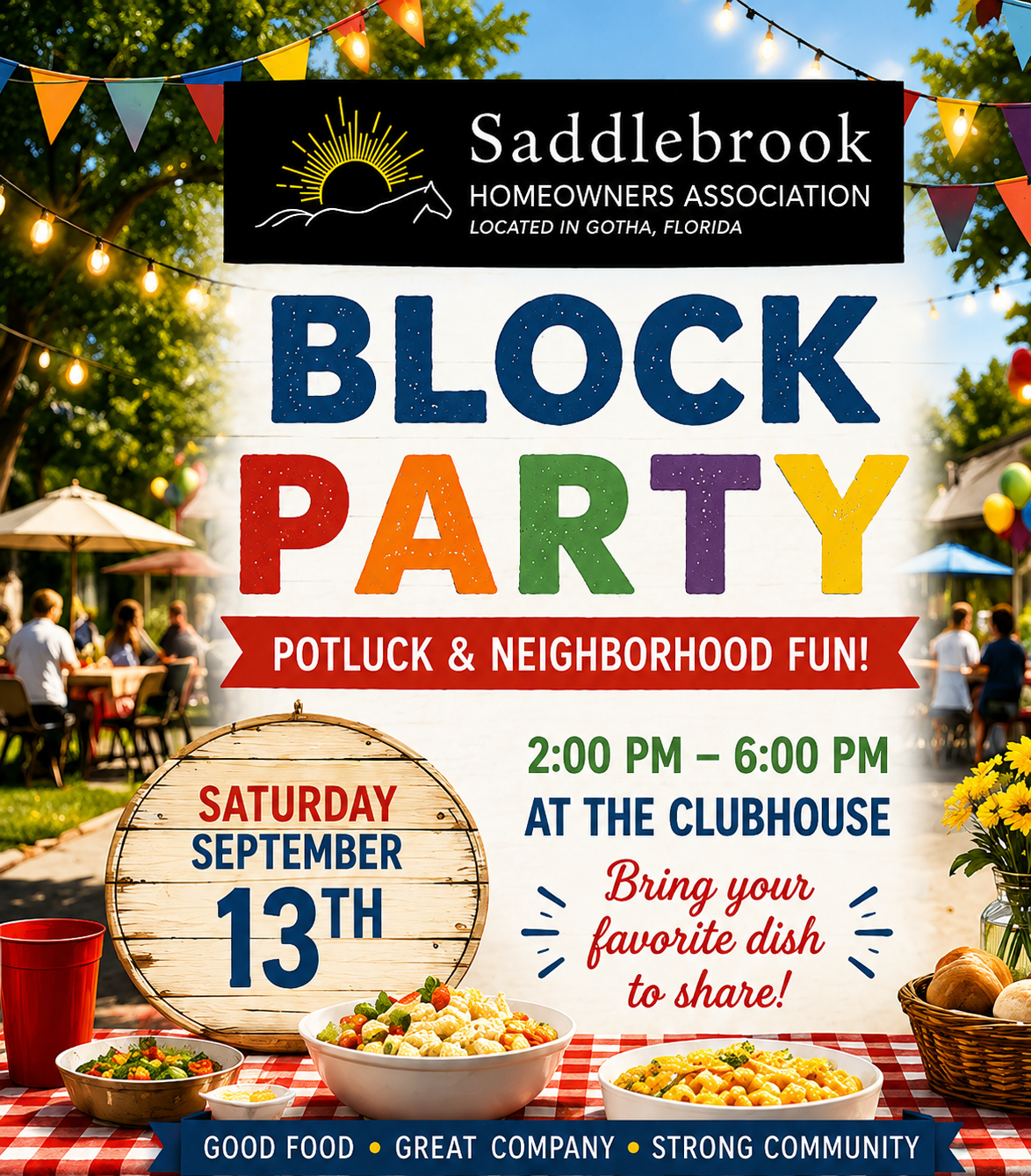 Saddlebrook Block Party flyer