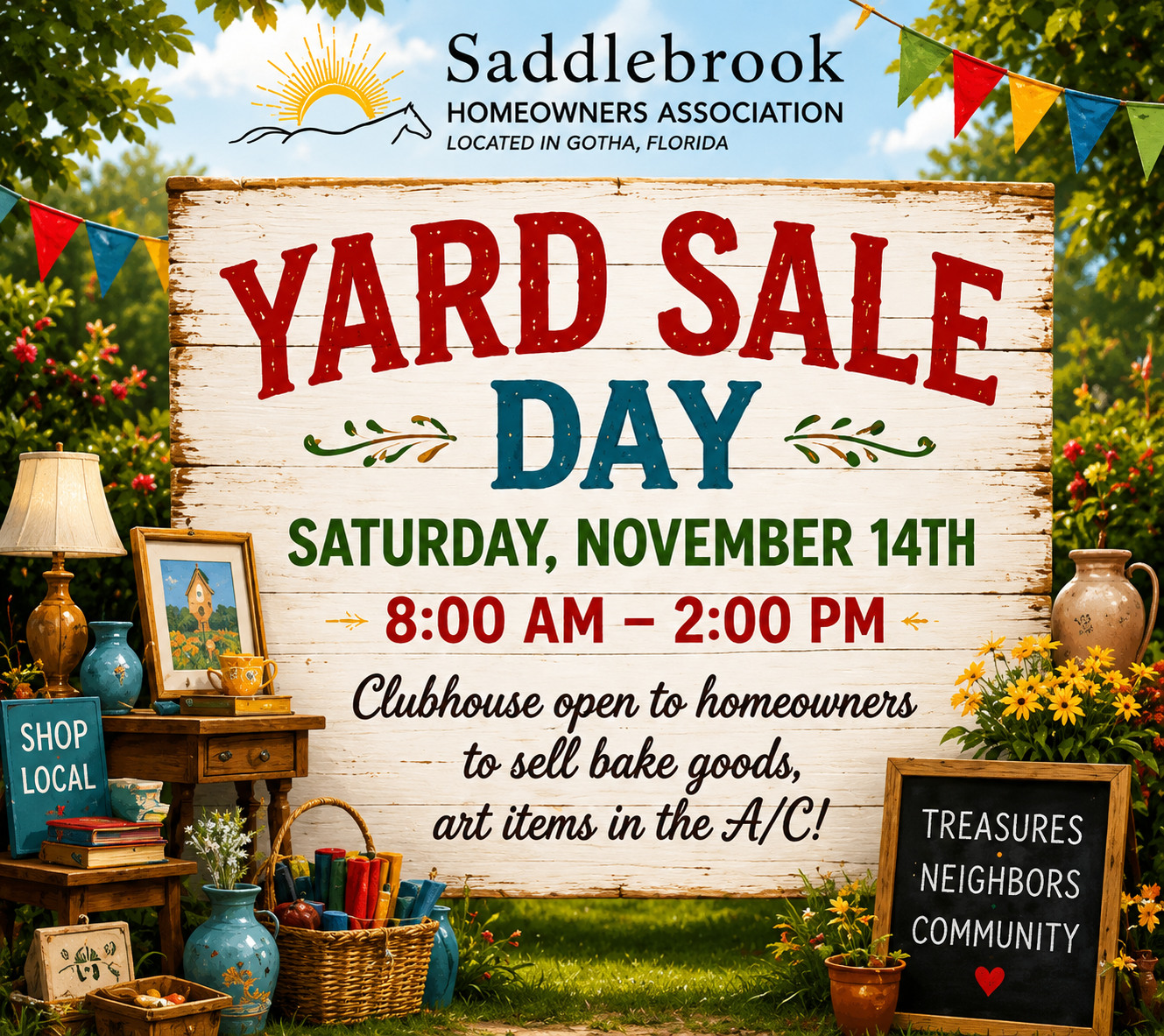 Community Bake Sale & Yard Sale flyer