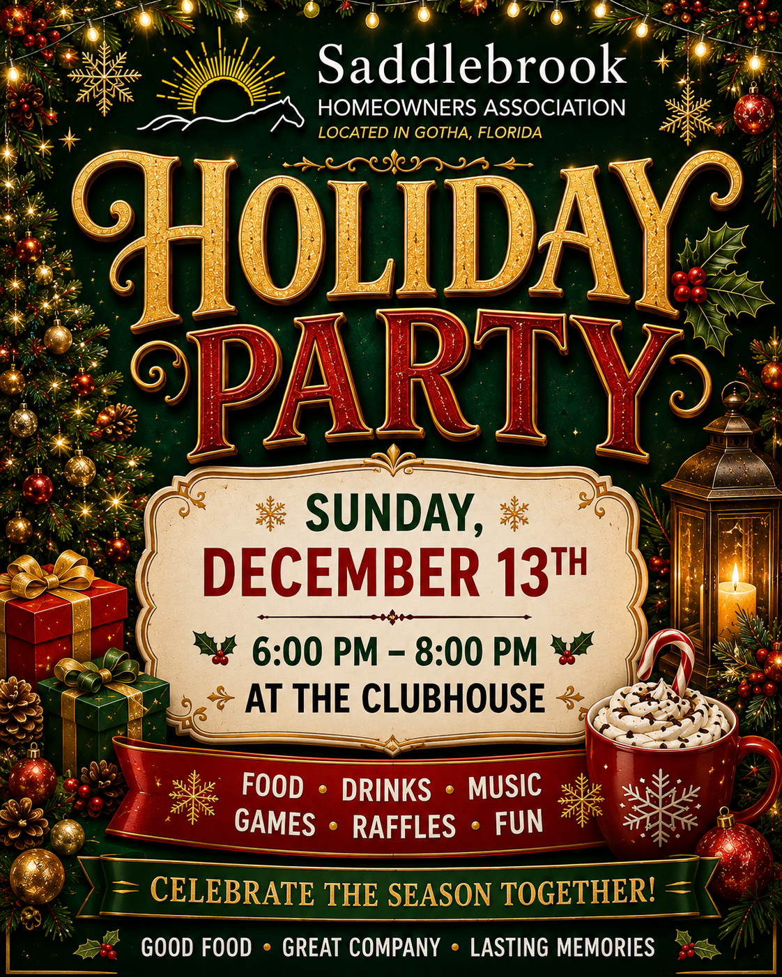 Saddlebrook Christmas Celebration flyer